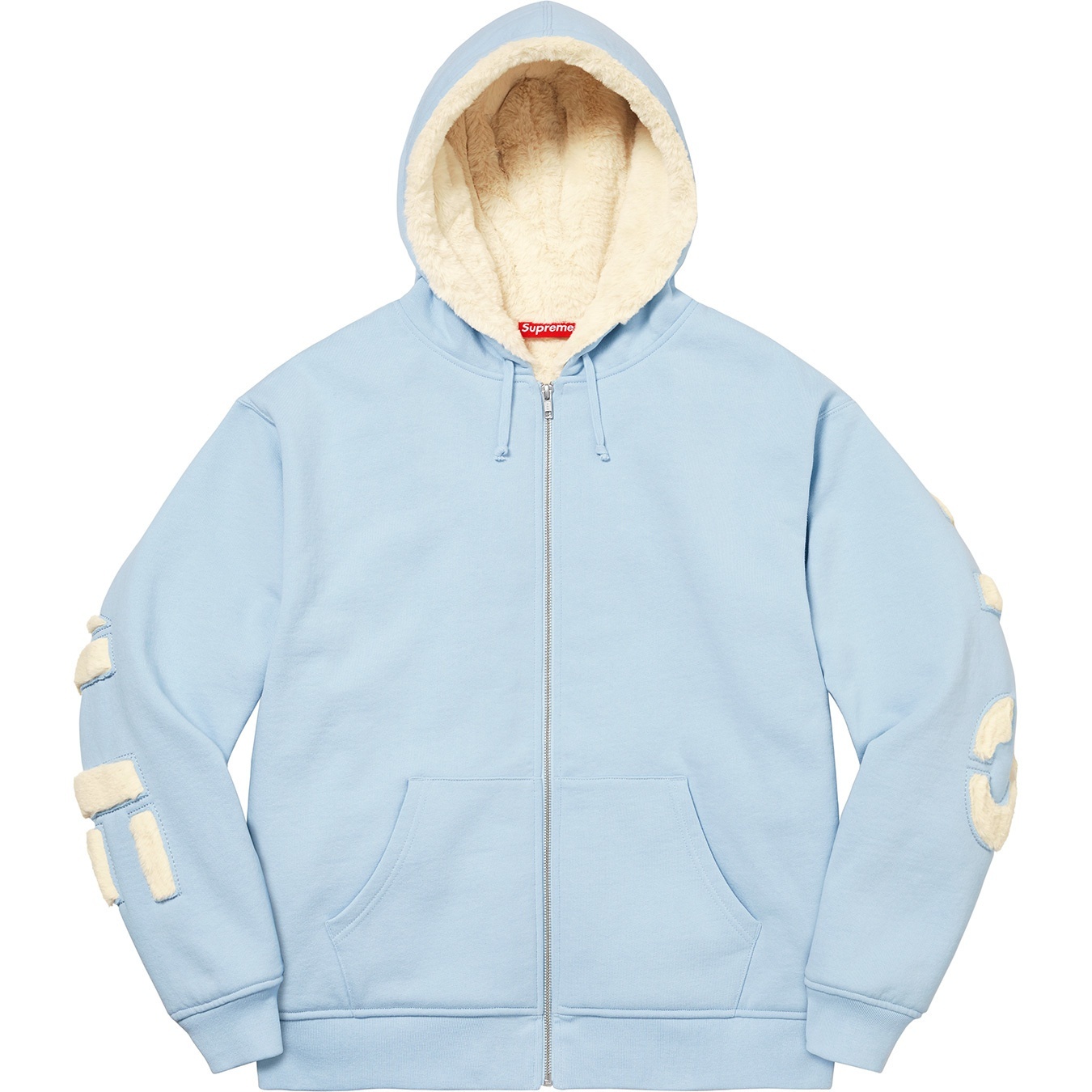 Faux Fur Lined Zip Up Hooded Sweatshirt view 5